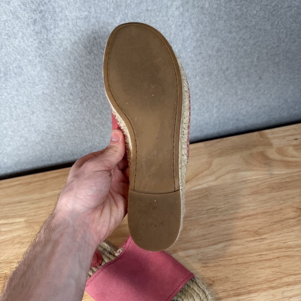 Coach Women's Claudia Pink Suede Leather Slide Espadrille Sandals 9 - Picture 6 of 8